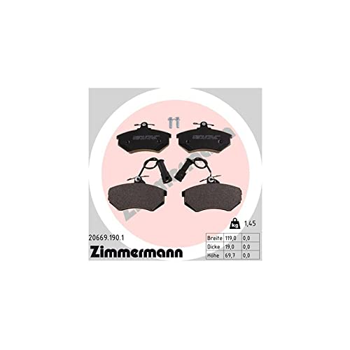 ZIMMERMANN 20669.190.1 Serie Bremsbeläge, vorne, 2 Sensoren, inklusive Platte dämpfend