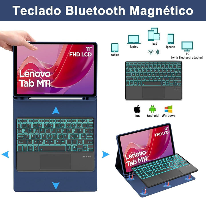 WINCHKING Hülle Mit Tastatur Für Lenovo Tab M11 2024, Hülle Tastatur Für Lenovo Tab M11 Tb330 11 Zol