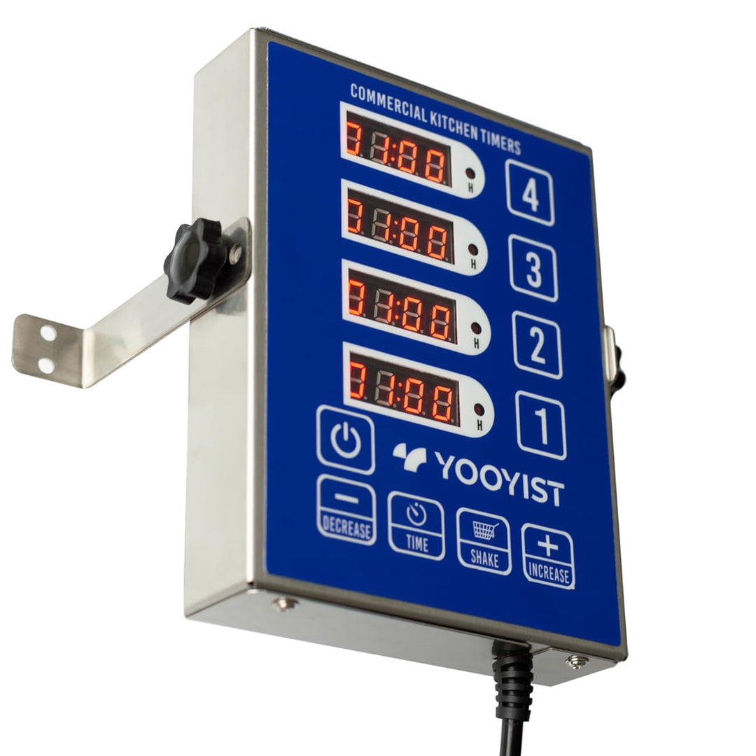 YOOYIST Kommerzieller 4-Kanal-Küchentimer Restaurant-Timer lauter Alarm Kocherinnerung Edelstahl für