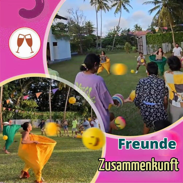 6 Stück Oma Hosen Spiel Outdoor Spiele Kinder, Granny Pants Spiel mit 4 Hüpfbälle 1 Pumps, Wurfspiel