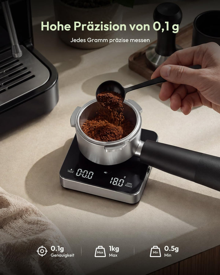 Maestri House S2 Nano Espressowaage 1kg/0,1g mit Timer, USB-C