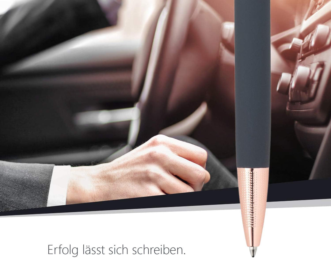 Cerruti 1881 Kugelschreiber „THAMES“ Grey | Schreibstift aus Edelstahl in einem grauen Korpus | Blau