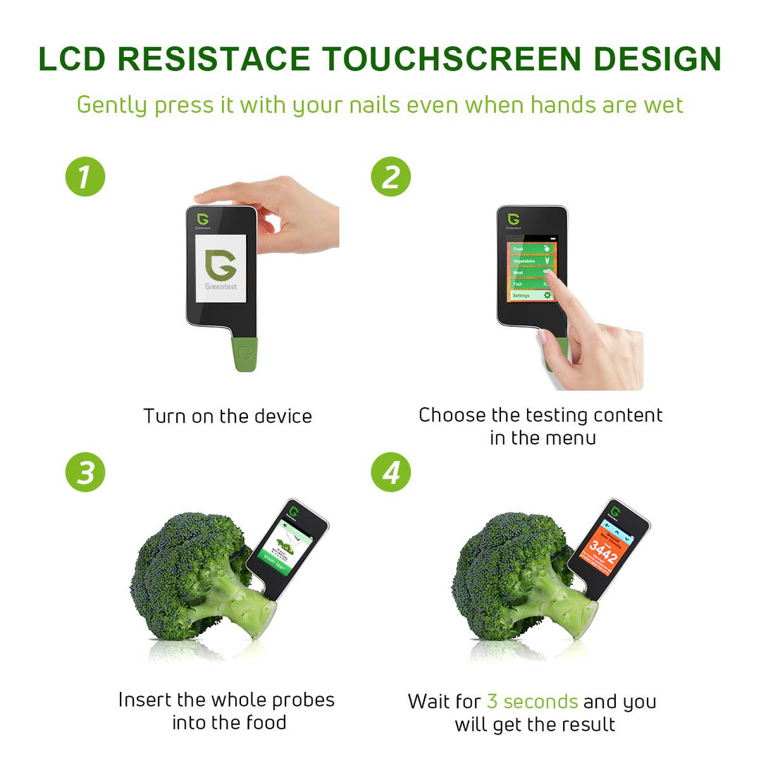Greentest Instant-Lesegerät für frisches Fleisch, Obst, Gemüse, Nitrat-Tester und Messgerät für Lebe