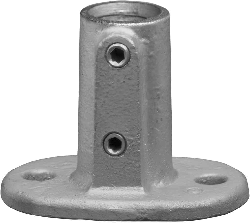 Rohrverbinder Typ 12 Fussplatte oval Ø 48,3 mm Typ 12 Fussplatte oval Ø 48,3 mm Silber, Typ 12 Fu&amp;