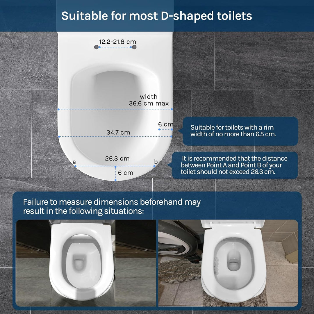 WOLTU Toilettendeckel,WC Sitz mit Absenkautomatik,Klodeckel D-Form weiss Kunststoff, Softclose Antib
