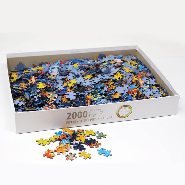 Close Up Premium Puzzle 2000 Teile - Caféterrasse am Abend Puzzle von Van Gogh (68,8 x 96,6 cm)