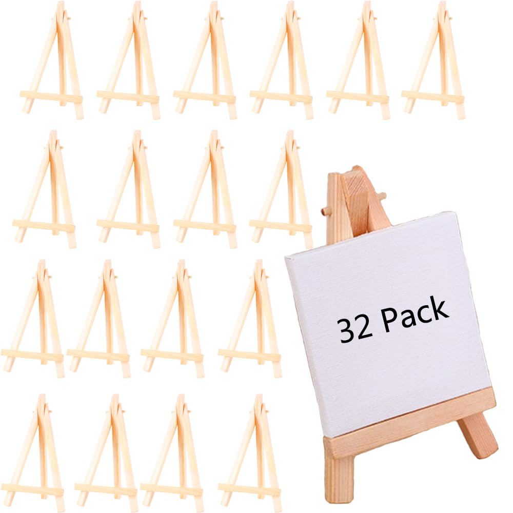 32 Stück Mini-Staffelei aus Holz, 8 x 15 cm, Mini-Holzständer, Staffelei, Tischhalter, Ständer zum P