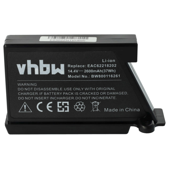 vhbw Li-Ion Akku 2600mAh (14.4V) kompatibel mit Saugroboter Home Cleaner Heimroboter Ersatz für LG E