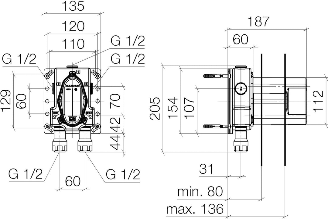 Dornbracht 3542597090 Unterputzkörper Thermostat 4029011605925