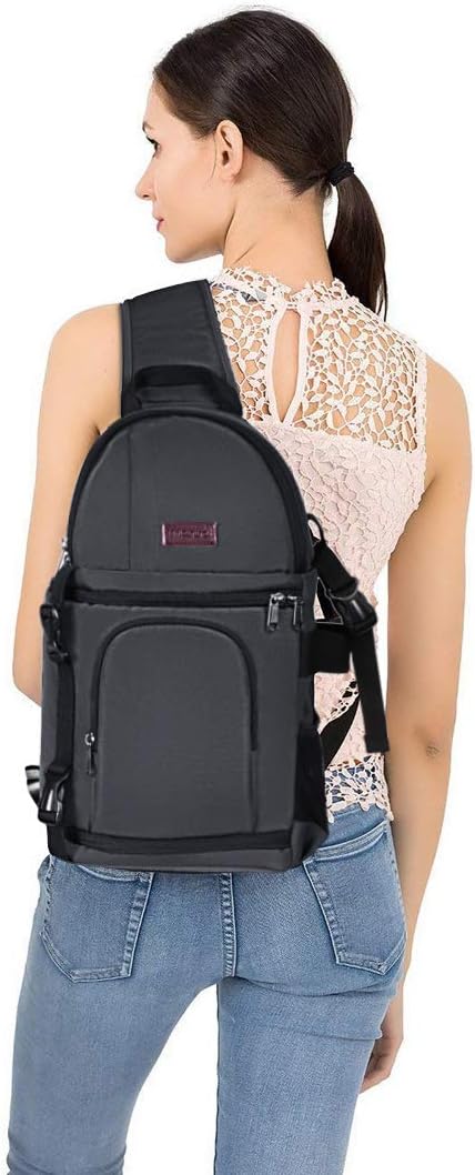 MOSISO Kameratasche Brust, DSLR/SLR/Spiegellose Kamera Rucksack Tasche Stossfester Fotografie Rucksa