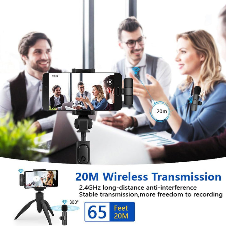 2St Lavalier Mikrofon Kabellos für iPhone/iPad,Plug-Play Lavalier Microphone Wireless Ansteckmikrofo