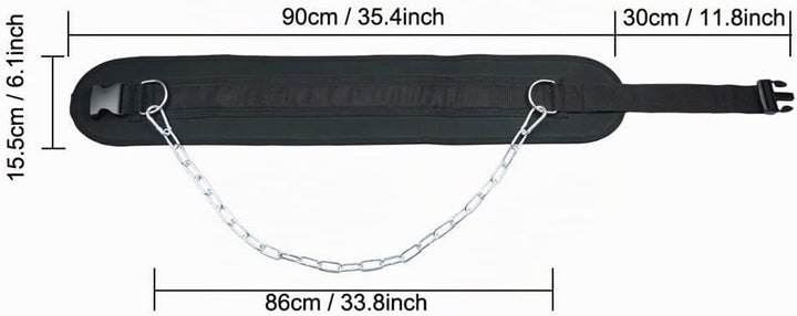 HemeraPhit Strapazierfähiger Dip-Gürtel mit Metallschnalle, Rückenstütze, Klimmzuggürtel boucle en p