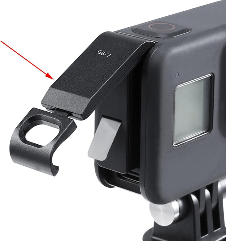Ladebarer Akkudeckel für die Tür G8-7 Abnehmbarer Typ C Ladeanschluss für GoPro Hero Black 8 Sportka