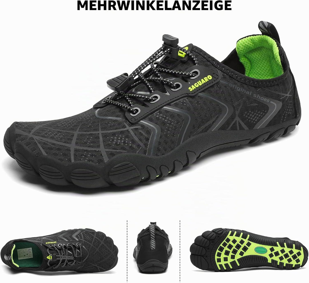 SAGUARO Unisex-Erwachsene Badeschuhe Atmungsaktiv Dicke Sohle Gr.36-46 37 EU Graphit Schwarz, 37 EU