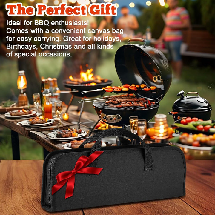 27Pcs Grillzubehör-Set aus Edelstahl, Professionelles Grillbesteck-Set, Grill-Zubehör, mit Aufbewahr