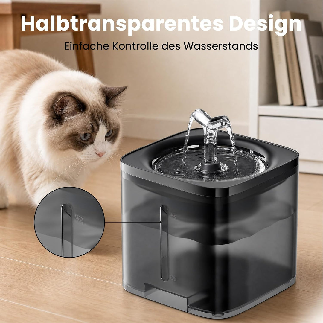 Katzenbrunnen Trinkbrunnen für Katzen, Leiser Katzen Trinkbrunnen mit 4-fach Filtersystem &amp; Zirkulat