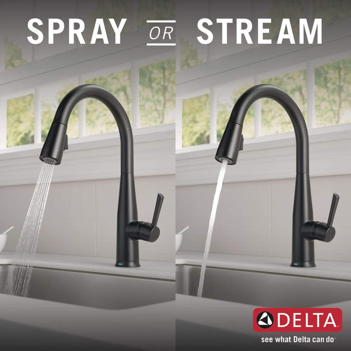 Delta Wasserhahn Essa Single Griff Pull-Down-Küchenarmatur mit magnetischem Docking Matte Black Touc