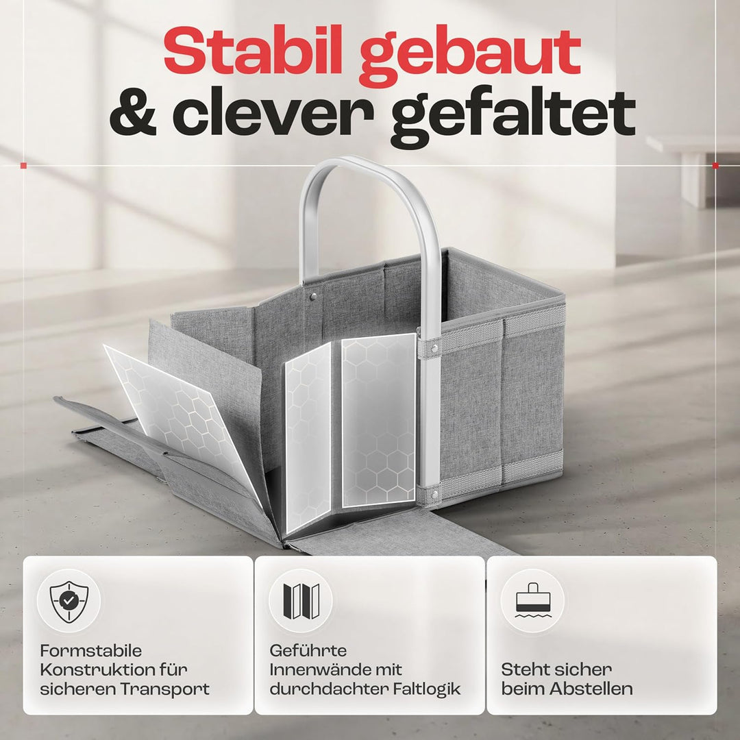 achilles Einkaufskorb - praktischer Tragekorb zum Einkaufen - klappbare Einkaufsbox mit Alu-Griff -