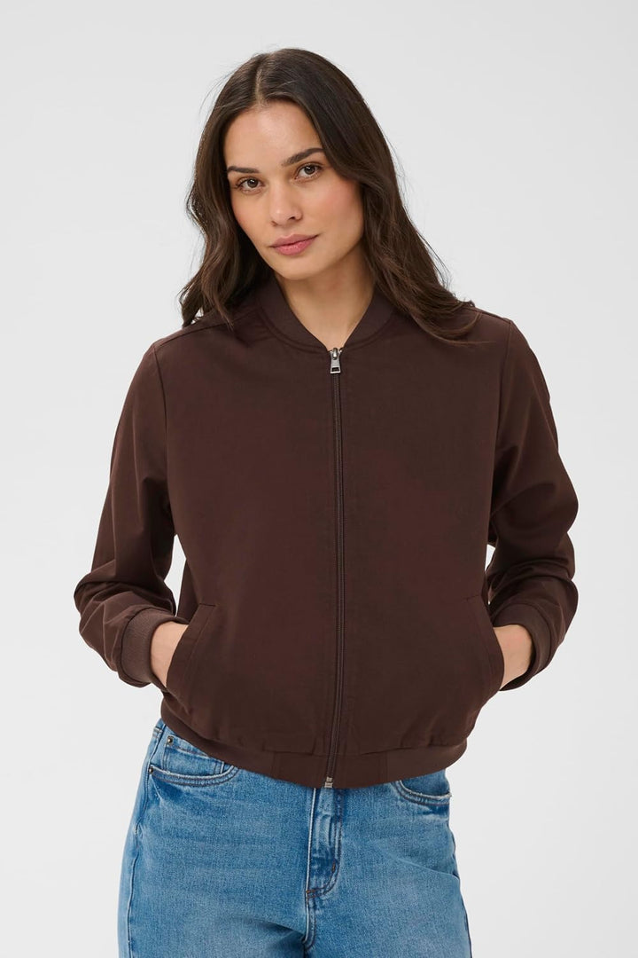 KAFFE Jacke Kalea Damen Jacke Bomberjacke Leichte Sommerjacke Kurz Pilotenjacke Reissverschluss Dünn