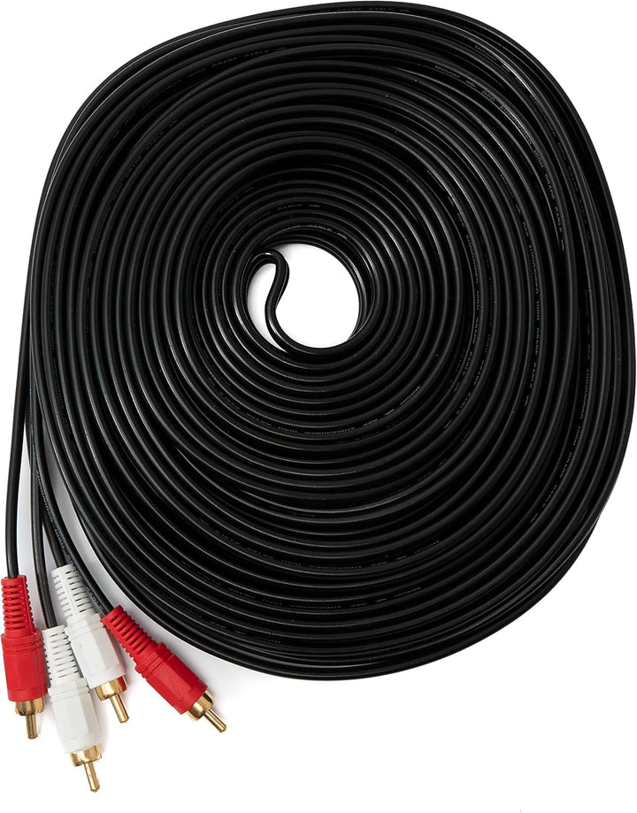 System-S Cinch 2 RCA Kabel 20 m Stecker zu Stecker Stereo AV Adapter in Schwarz
