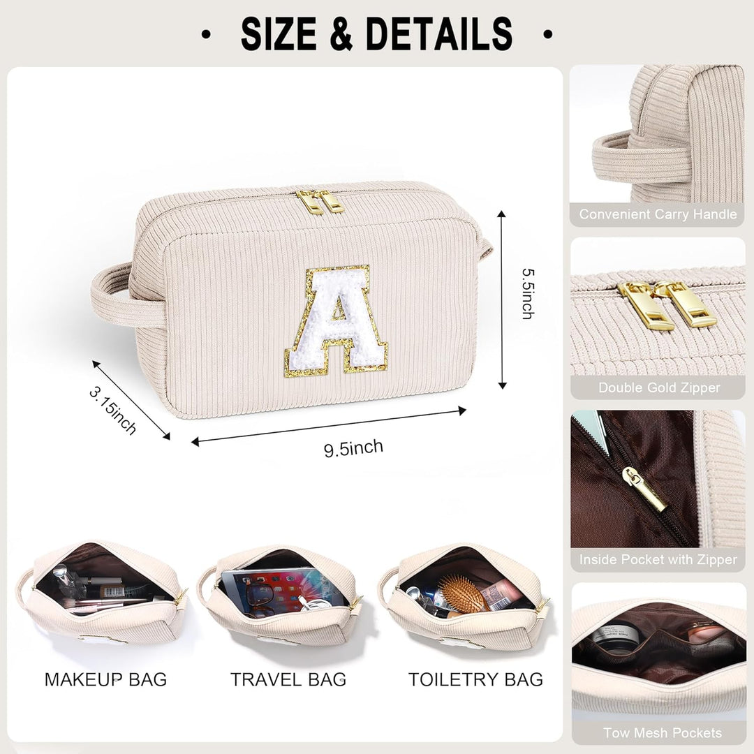 Parima Personalisiert Geschenke für Frauen - Cord Reise Kosmetiktasche Klein Make Up Tasche Organize