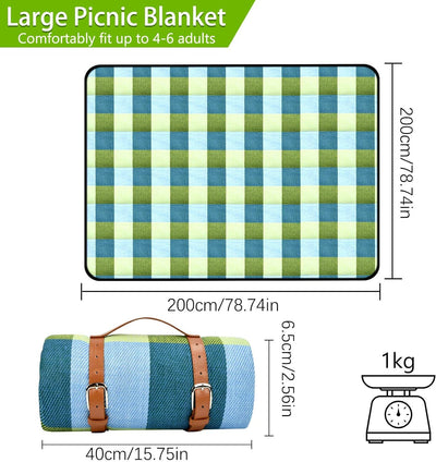 KATELUO Picknickdecke, Picknickdecke Wasserdicht, Picknickdecke XXL, Campingdecke mit Tragegriff, Pe