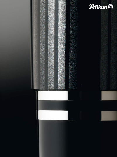 Pelikan Füllhalter Souverän 805 Stresemann, Schwarz-Anthrazit, Feder M (mittel), hochwertiger Kolben