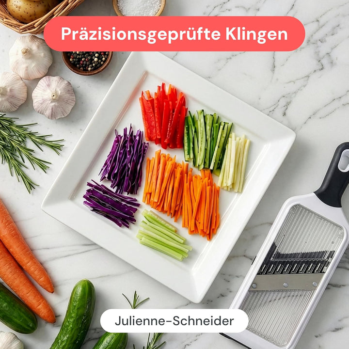 Fullstar 2-in-1 Mandoline Gemüsehobel und Julienneschneider - 4 Verstellbarer Dickeneinstellungen -