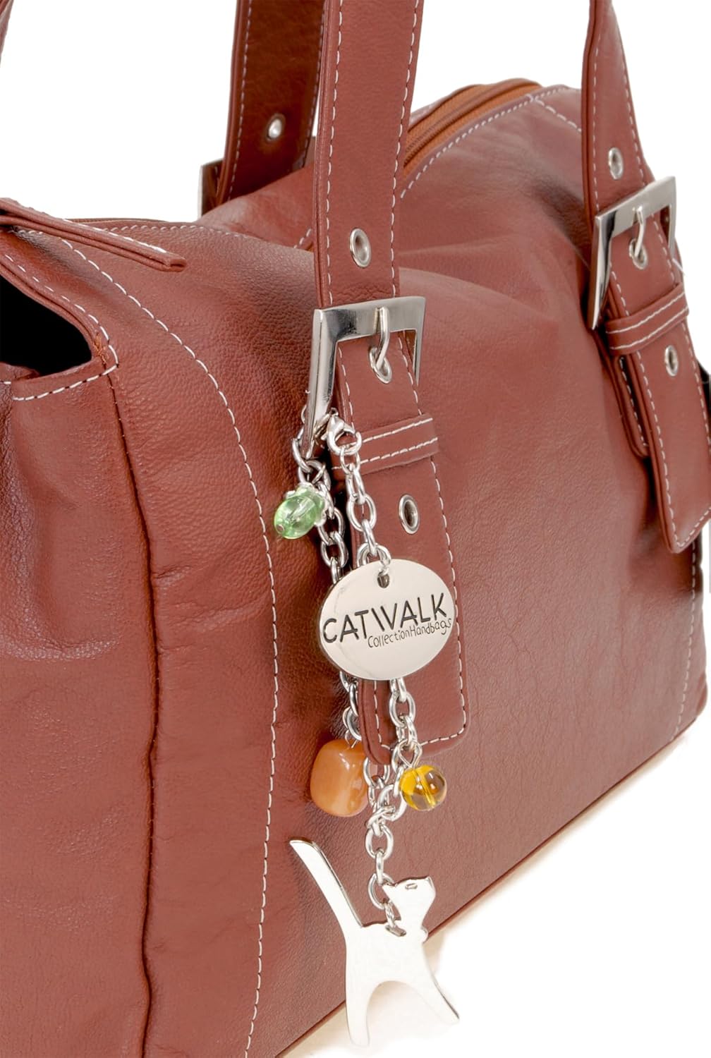 Catwalk Collection Handbags - Leder - Umhängetasche/Ledertasche/Schultertasche - JANE Hellbraun, Hel