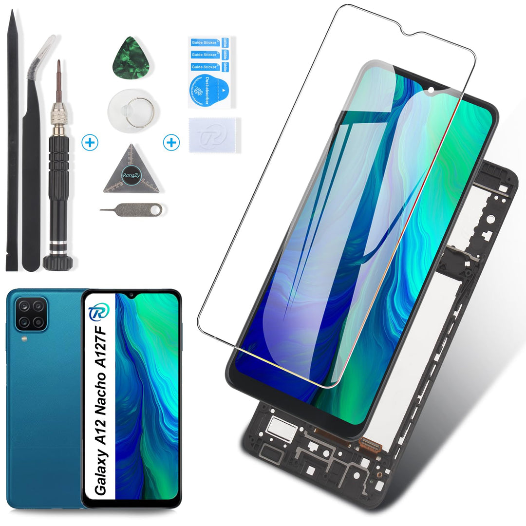 RongZy für Samsung Galaxy A12s/A12 Nacho A127F LCD Bildschirmersatz für A127F/DSN/A127F/DS/A127M Tou