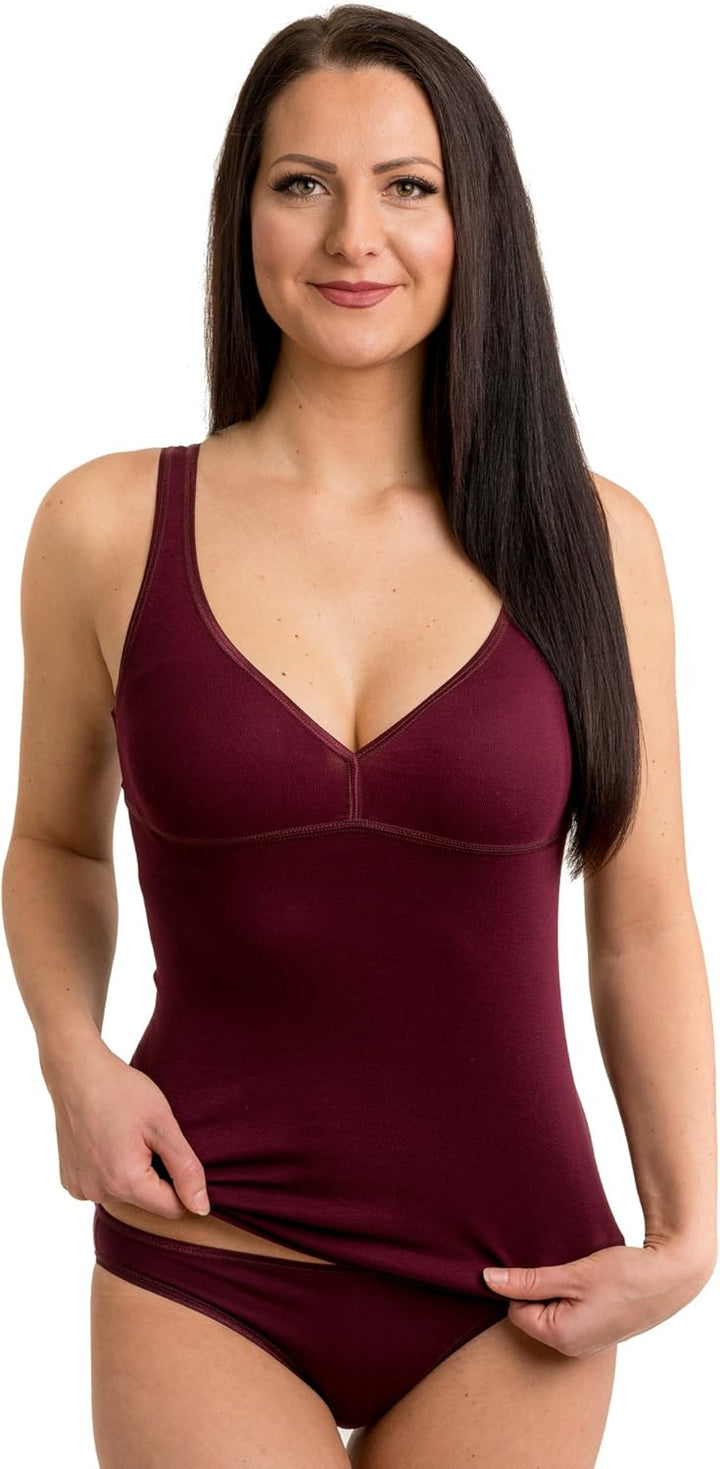 HERMKO 175803860 2er Pack Damen BH-Hemd 2er Pack (Weitere Farben) S Bordeaux, S Bordeaux