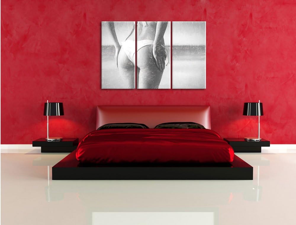 Pixxprint Sexy Po als Leinwandbild/Grösse: 3 Teilig (120x80) cm/Wandbild/Kunstdruck/fertig bespannt