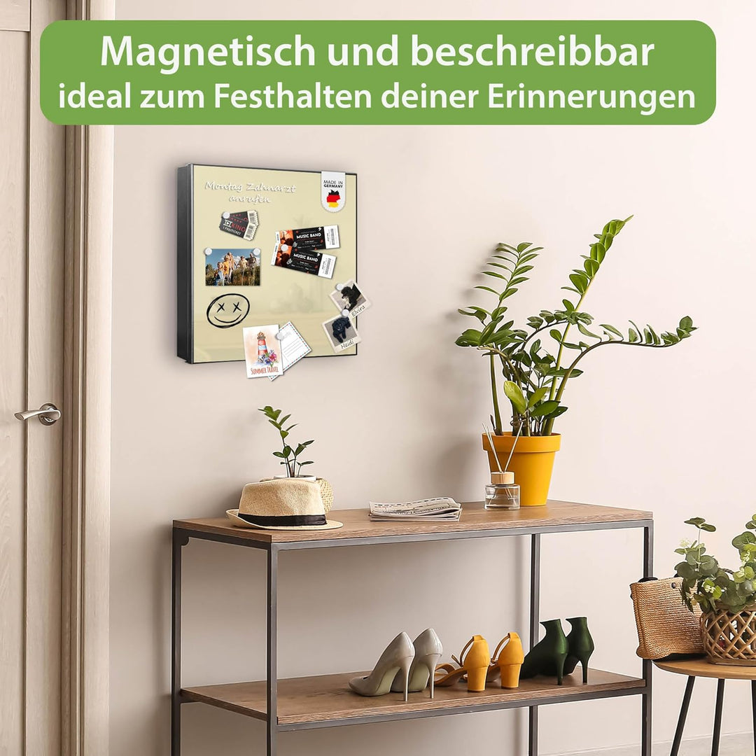 banjado Grosser Schlüsselkasten Metall - Schlüsselbox 30x30cm mit 32 Haken - Schlüsselkasten modern