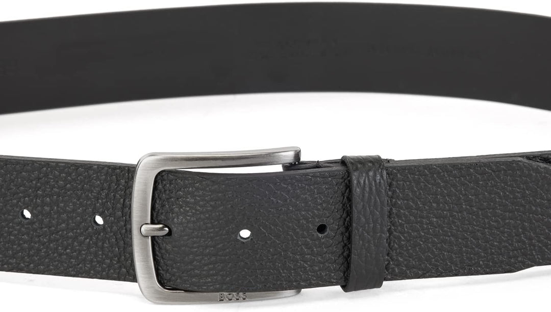 BOSS Herren Jor-Gr Sz40 Gürtel aus genarbtem italienischem Leder mit Logo-Schliesse 90 Black1, 90 Bl