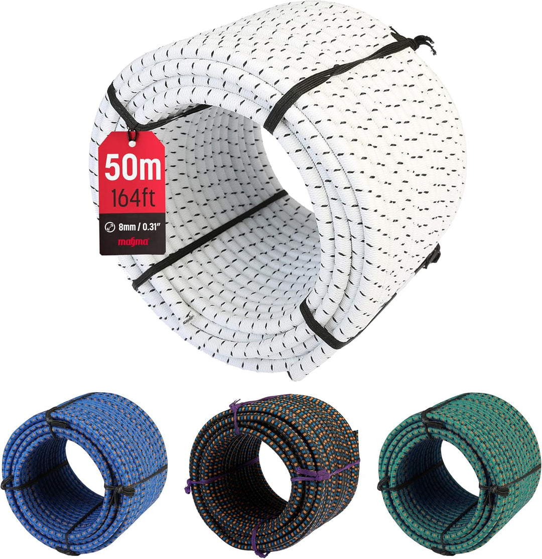 MAGMA Elastisches Seil Bungee-Seil für Schwimmbadabdeckungen 8mm, 50m. Gummiseil für Schwimmbad, Ang