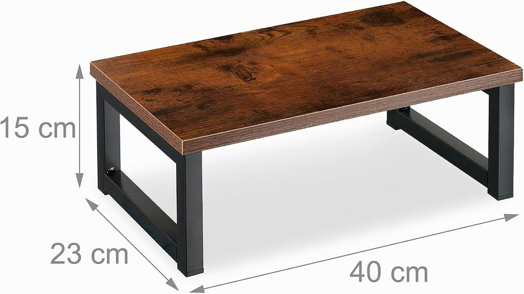 Relaxdays Monitorständer, Bildschirmerhöhung für Schreibtisch, HxBxT: 15 x 40 x 23 cm, Industrial De