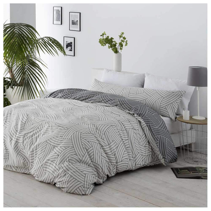 COTTON ARTEAN Salinas Wende-Bettbezug für Bett mit 135 cm, Knopfverschluss Cama 135 ( 220 ancho x 22