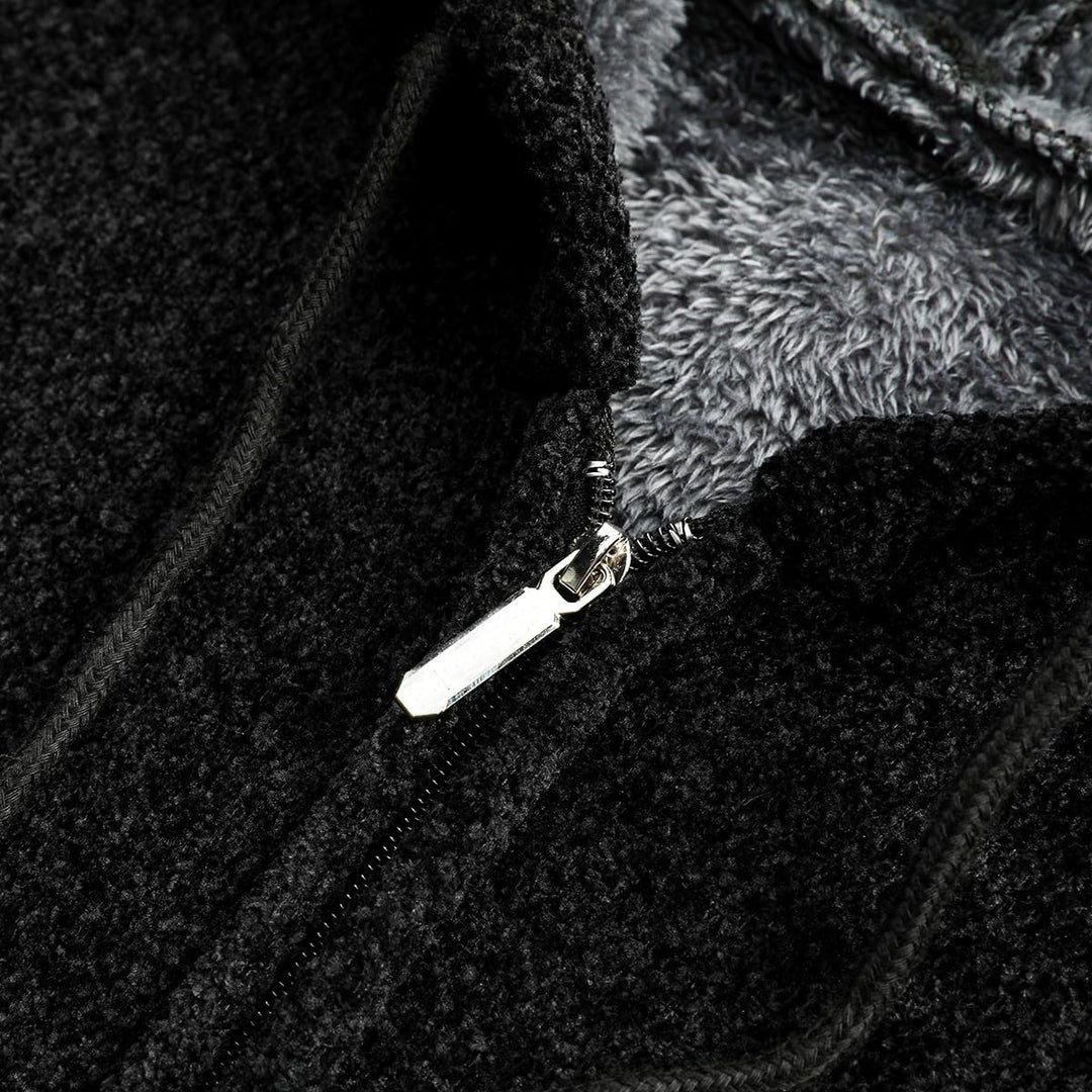 Allthemen Herren Strickjacke mit Kapuze Lang Gefüttert Cardigan Grobstrick Kapuzenjacke Kapuzenpullo