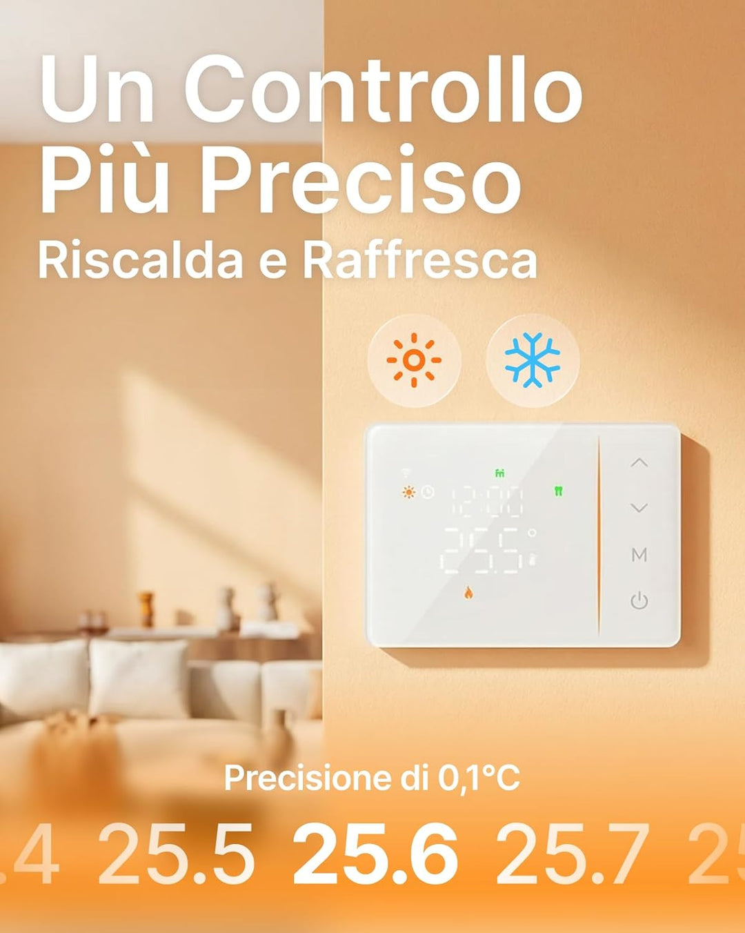 WiFi 6 Thermostat Batterie für Gasboiler 2.4GHz, programmierbar, Trockenkontakt, Box 502-503, kompat