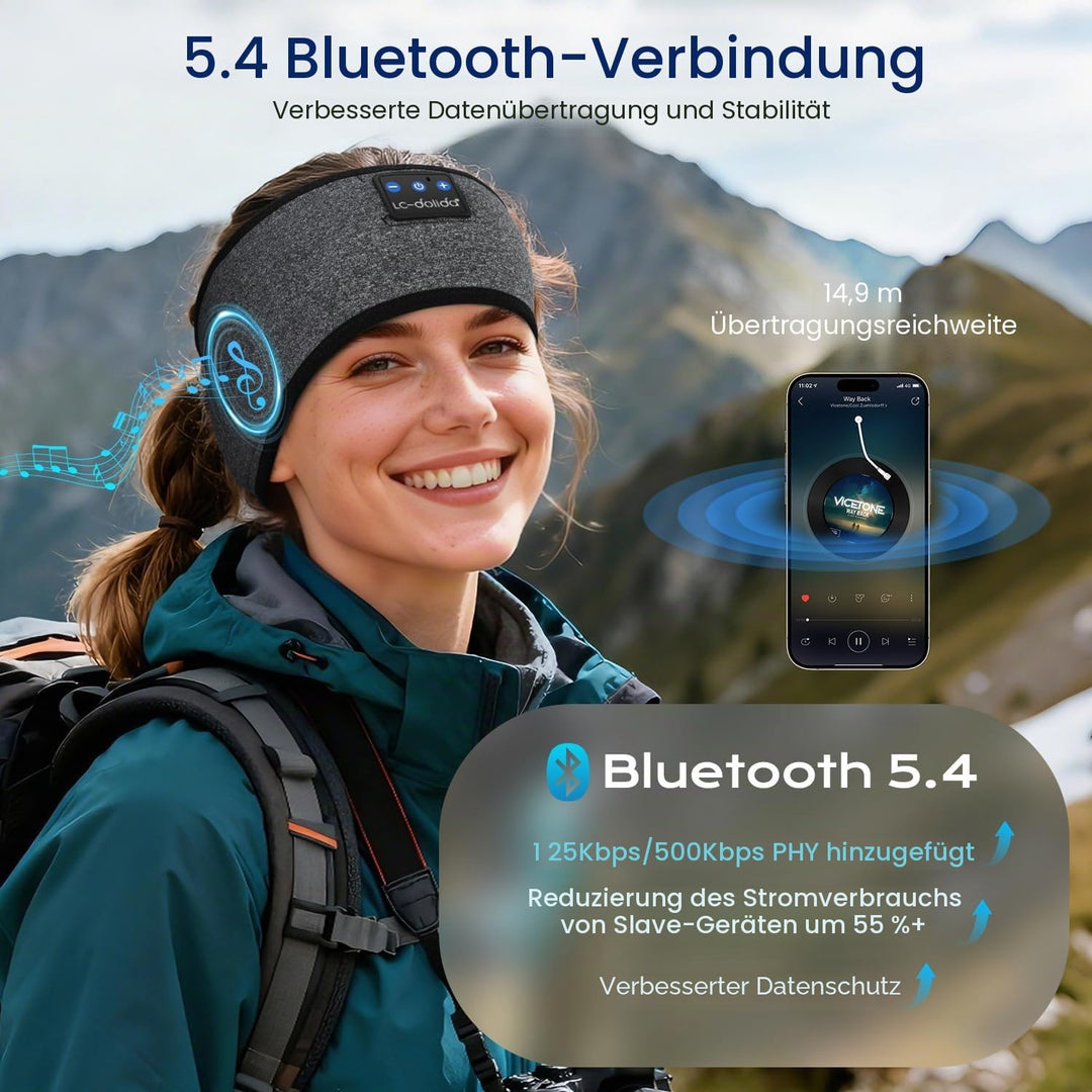 LC-dolida Schlafkopfhörer Bluetooth Kopfhörer Stirnband Bluetooth Kopfhörer zum Schlafen,Sportskopfh