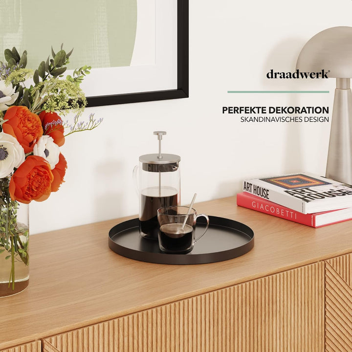 draadwerk® Deko Tablett Schwarz ø30cm, Schwarz
