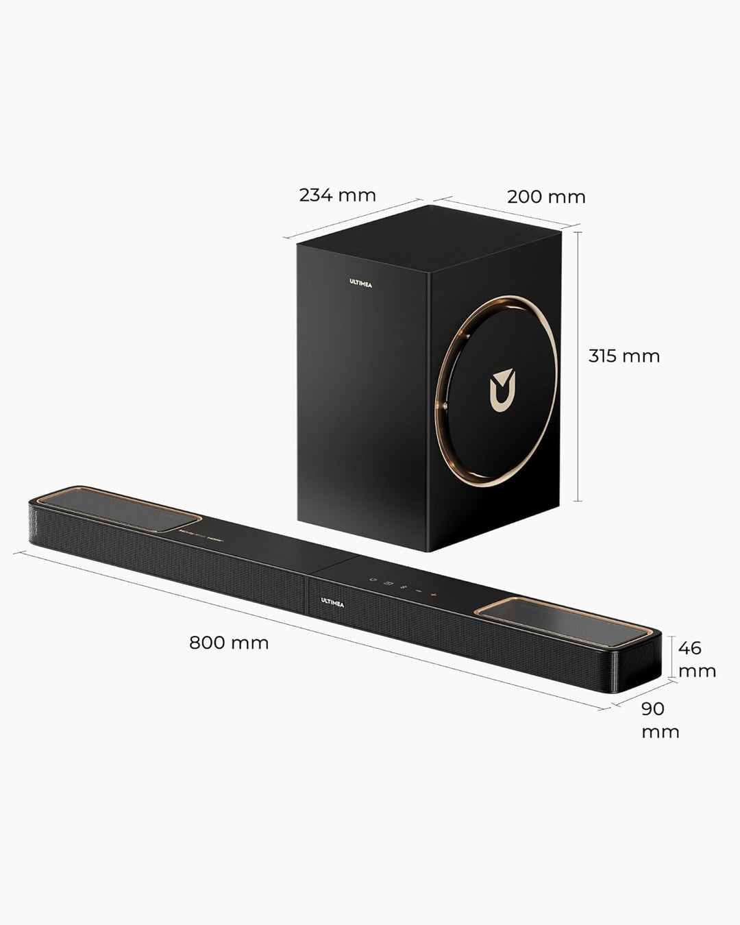 ULTIMEA Soundbar 3.1.2ch Surround Sound System for TV with 6.5 inch Subwoofer, Soundbar für TV Gerät