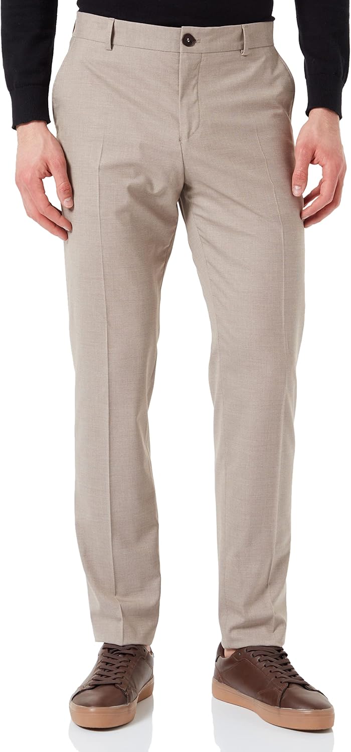 SELECTED HOMME Herren Slhslim-nicklogan Sand Struc TRS B Noos Hose, 102