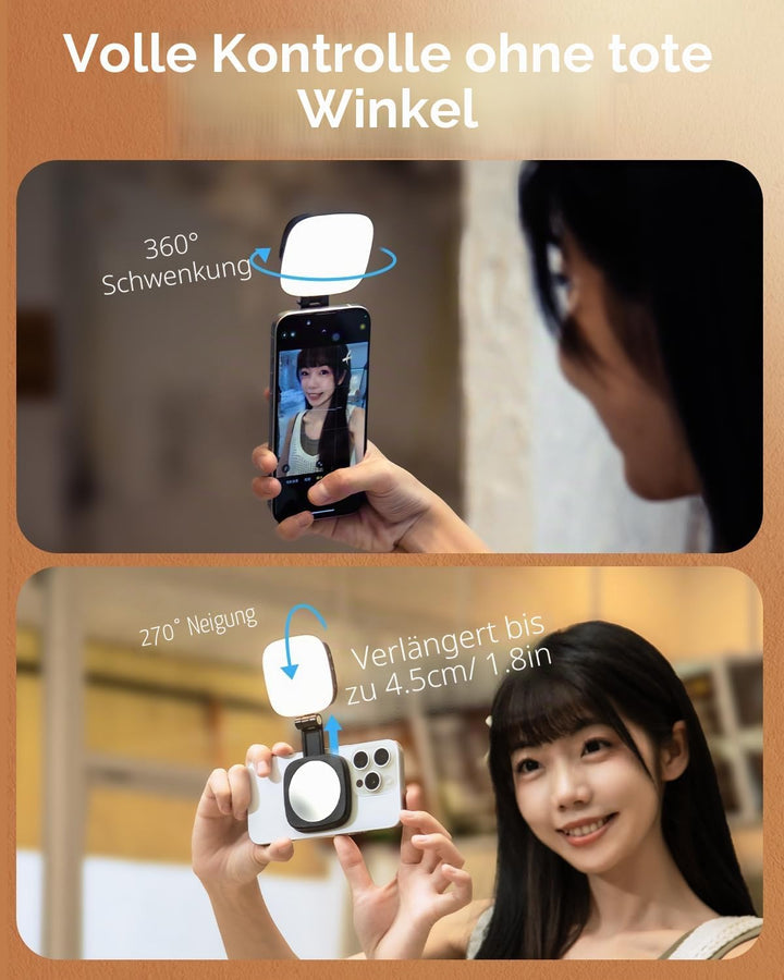 SMALLRIG Vibe P48 Mobile Phone LED Video Light Magnetisches Selfie-Licht für iPhone, Telefonlicht mi