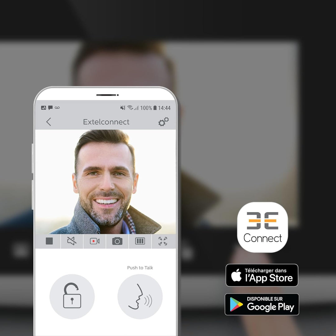 EXTEL 720321 Videotelefon – kabellos, lange Reichweite 350 m – Wave 2, Schwarz