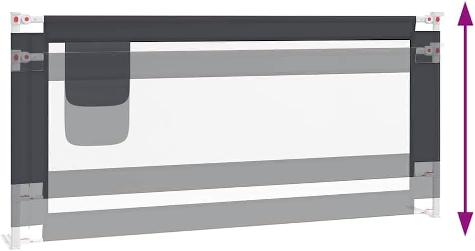 SMARTGROUPSTORE BD - BD Sicherheitsgeländer Kinderbett Dunkelgrau Stoff 200 x 25 cm