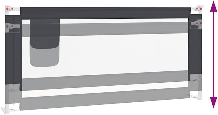 SMARTGROUPSTORE BD - BD Sicherheitsgeländer Kinderbett Dunkelgrau Stoff 200 x 25 cm