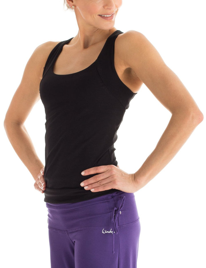 Winshape Damen Cross Back Top WVR25-SCHWARZ-L L Schwarz (Schwarz), WVR25-SCHWARZ-L L Schwarz (Schwar