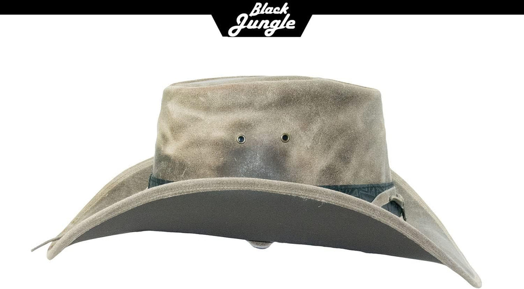 Black Jungle Ontario Outdoor Western Lederhut Australien Cowboy Lederhüte Reiterhut Unisex S Charcoa