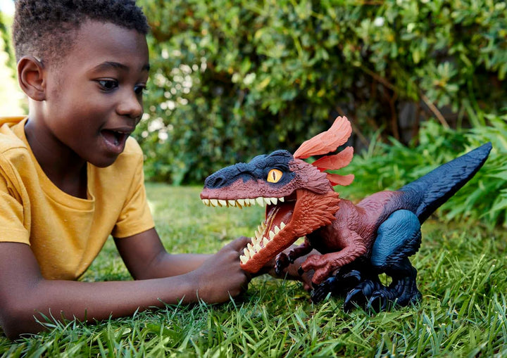 Jurassic World GYW89 - Ein neues Zeitalter – Uncaged Rowdy Roars Pyroraptor Dinosaurier-Actionfigur,